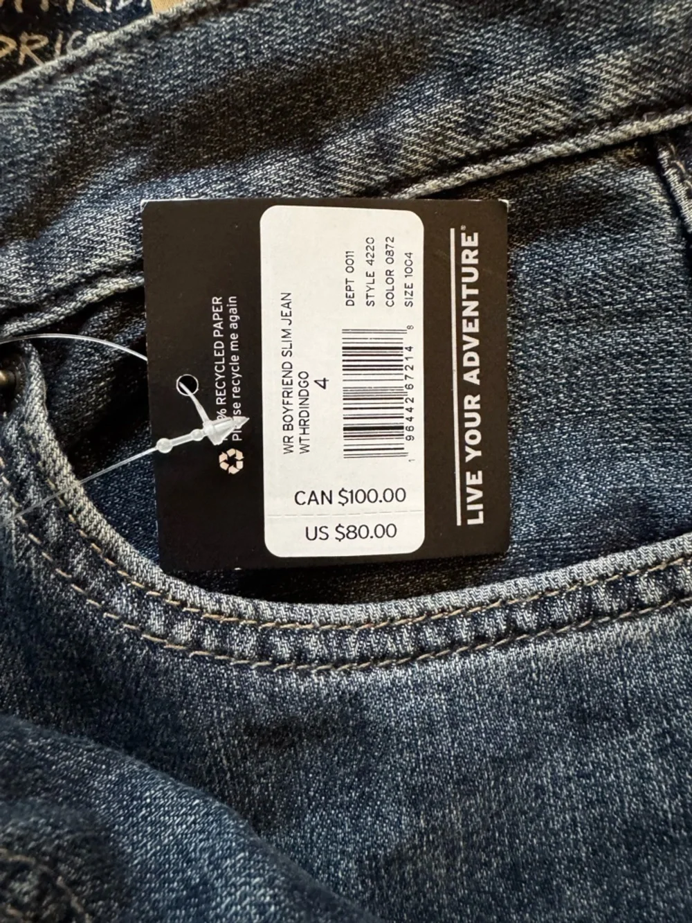 Eddie Bauer Slim Dark Blue Denim Jeans